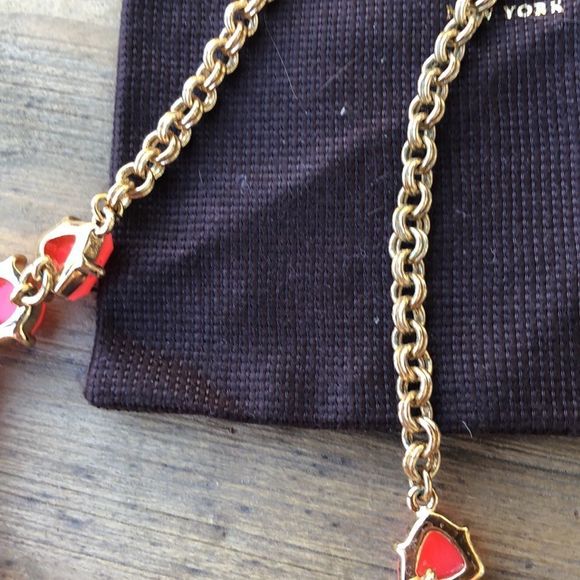 kate spade Neon Orange Chunky Crystal Gold Plated Statement Necklace! EUC - Picture 12 of 13